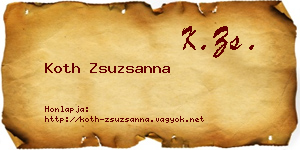 Koth Zsuzsanna névjegykártya